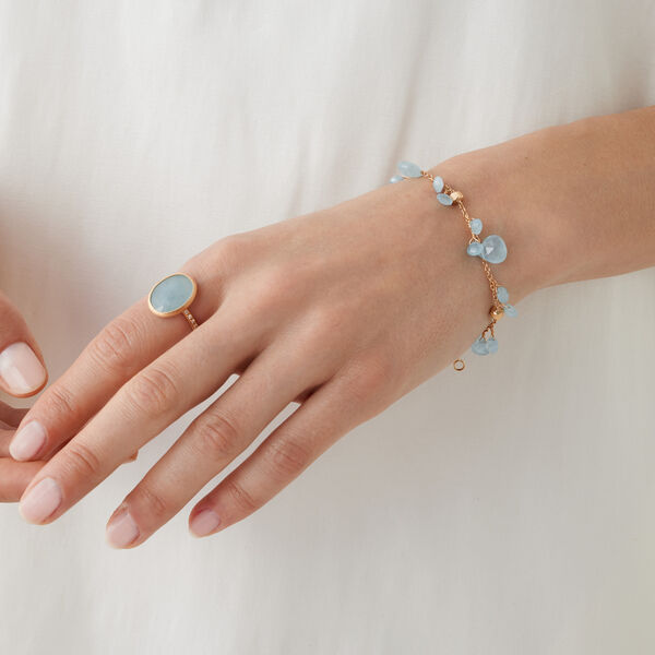 Paradise Yellow Gold and Aquamarine Bracelet